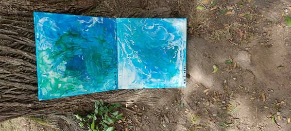 Prelivanje barv na platno pouring akril barvami.-tipi-top.si